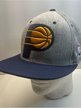 Indiana Pacers Mitchell & Ness Fitted 7 1/2 Hat Cap Dad Men NBA Basketball Gray